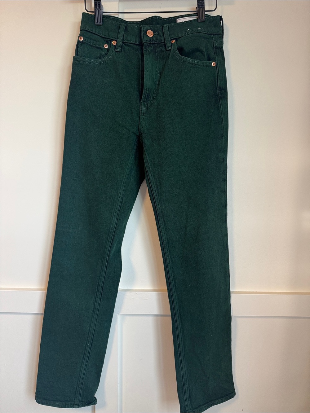 GAP Women's Slim Straight Jeans in Dark Green